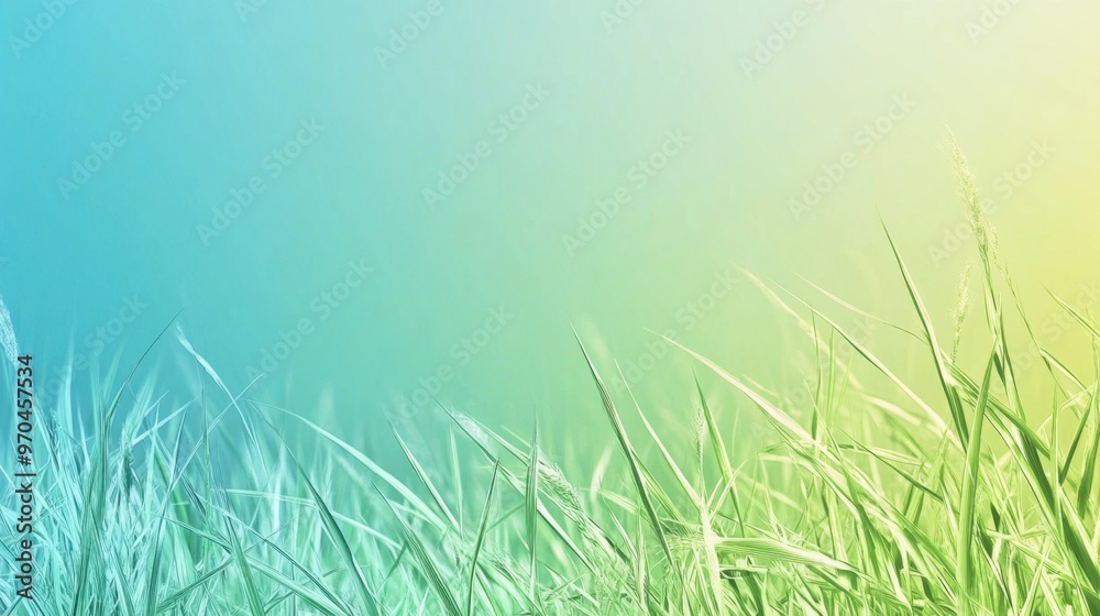 A gradient background with a cool transition from aqua blue to bright green, creating a fresh and lively visual effect.