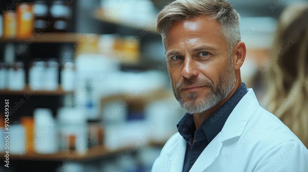 Fototapeta premium Pharmaceutical sales and doctors talk, 