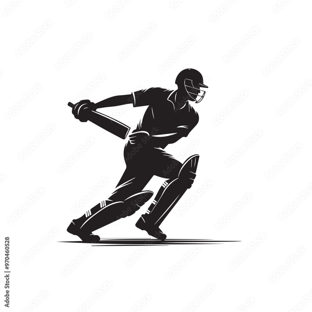 Obraz premium Cricket player vector design. Cricket player logo, icon design. Cricket player illustration isolated on white background.