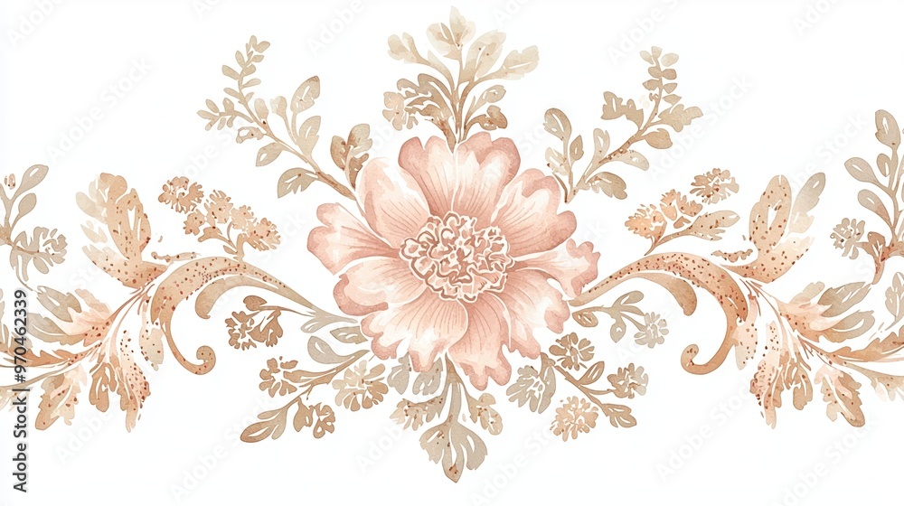 Elegant floral pattern in soft peach and beige tones, perfect for backgrounds, textiles, or decorative projects. Elegant floral pattern in soft peach and beige tones, perfect for backgrounds, textiles, or decorative projects.