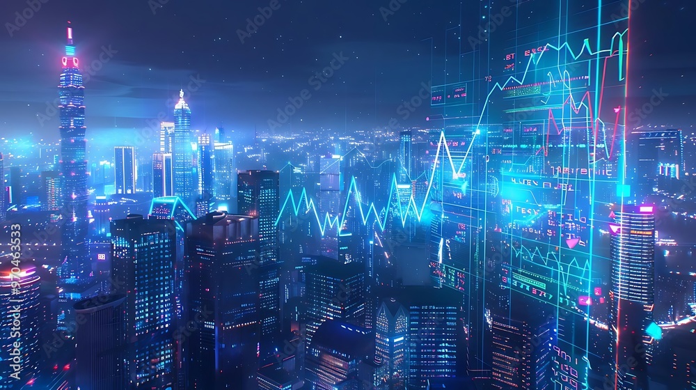 city scape futuristic finance investment concept city scape futuristic finance investment concept