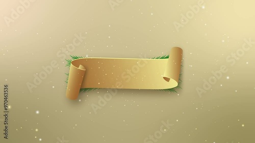 2025 year on Ribbon celebration with Christmas theme with snow for new year's celebrations. 2025 year