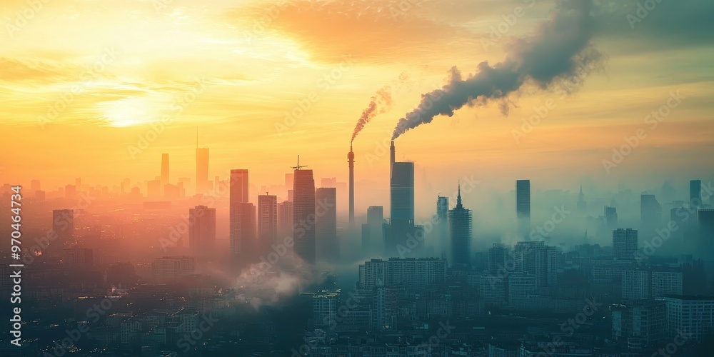 Air pollution being reduced in a green urban environment Air pollution being reduced in a green urban environment