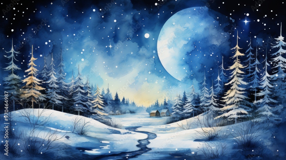 Naklejka premium Merry Christmas Generative AI