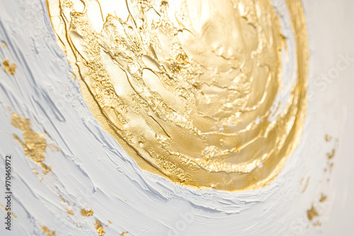 Decorative wall art with abstract patterns on a white surface photo
