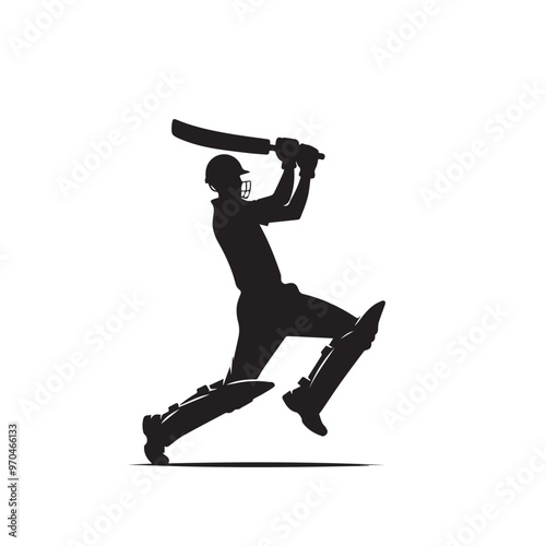 Cricket player vector design. Cricket player logo, icon. Cricket player illustration.