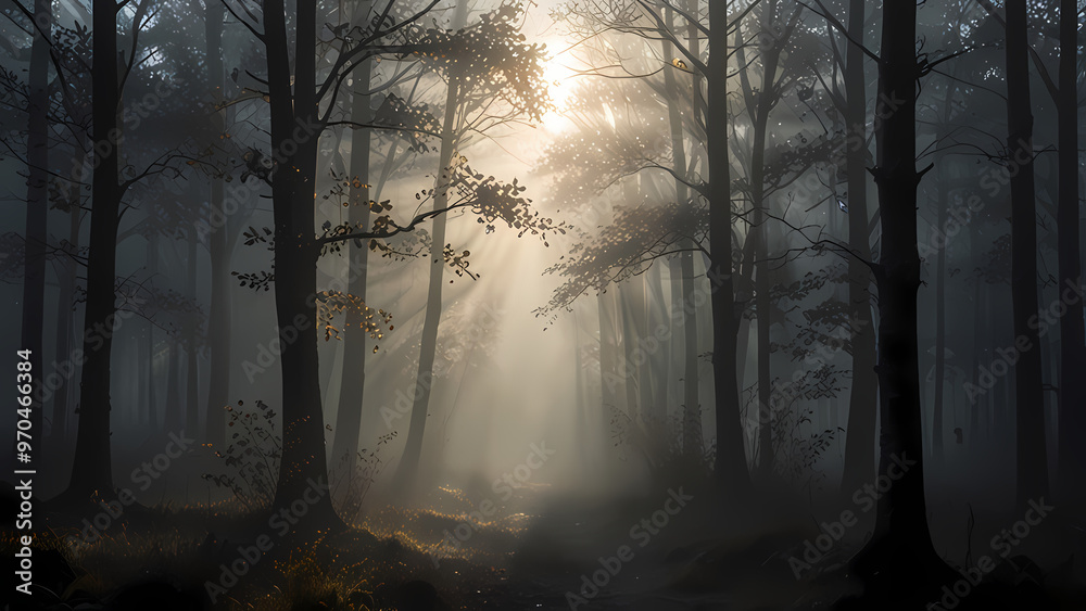 Fototapeta premium Dense Fog with Light Rays