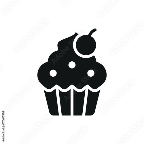 Cupcake food beverage icon vector basic design simple and modern concept