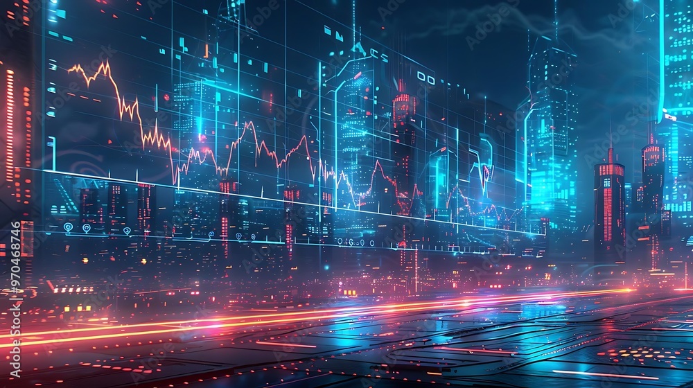 city scape futuristic finance investment concept city scape futuristic finance investment concept