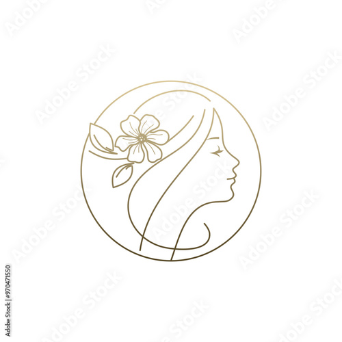 Aesthetics Logo Images. Woman face logo design vector illustration. Woman face suitable for beauty and cosmetic company logos.