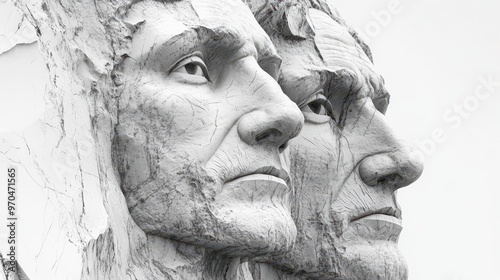 Wallpaper Mural Mount Rushmore (USA) clipart, element, 3D illustration, realistic, isolated on white background Torontodigital.ca