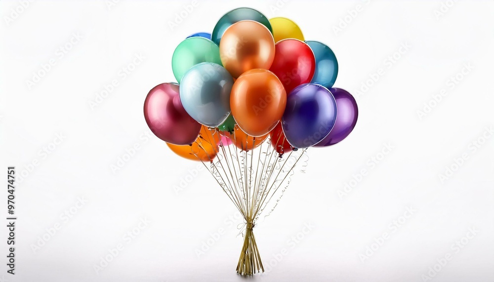 Vibrant Balloon Bouquet on White Canvas Vibrant Balloon Bouquet on White Canvas