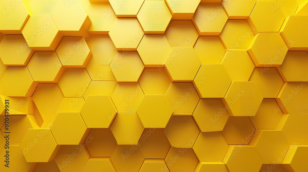 abstract background with hexagon shape. yellow hexagons in full frame abstract background with hexagon shape. yellow hexagons in full frame