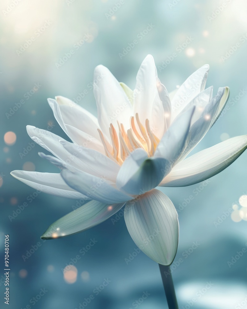 Magical Lily: A Bright Abstract Floral Beauty on Glowing White Background Magical Lily: A Bright Abstract Floral Beauty on Glowing White Background