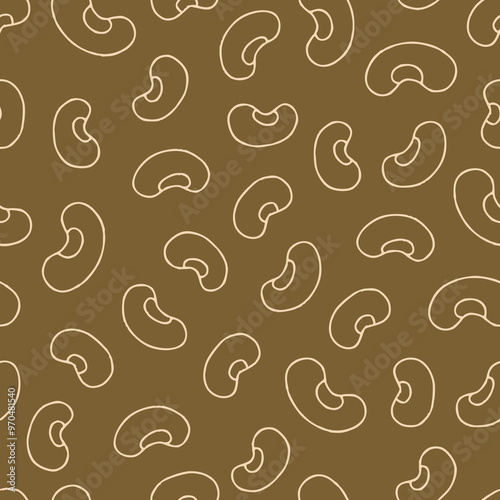 Outline Bunch of Soybean Vector Seamless Pattern illustration Design