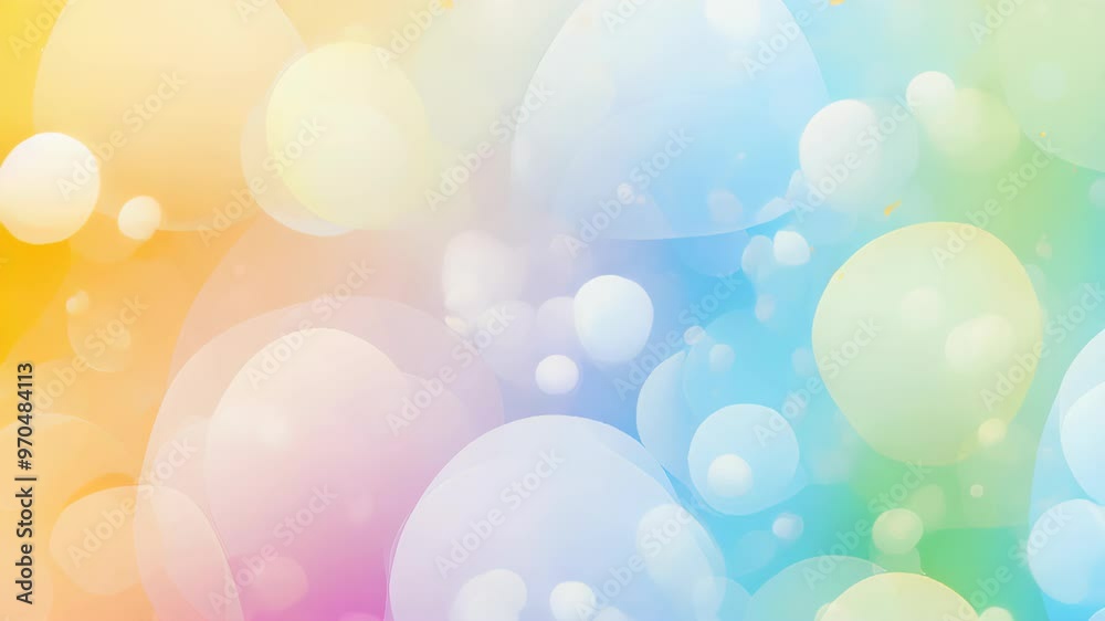 Colorful abstract background with soft bubbles and gradients in pastel shades for creative projects