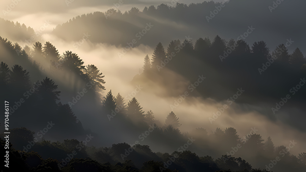 Fototapeta premium Dense Fog with Light Rays