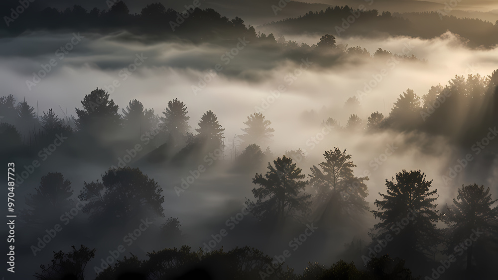 Fototapeta premium Dense Fog with Light Rays