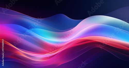 A vibrant abstract design featuring flowing waves of color, creating a sense of movement and energy.