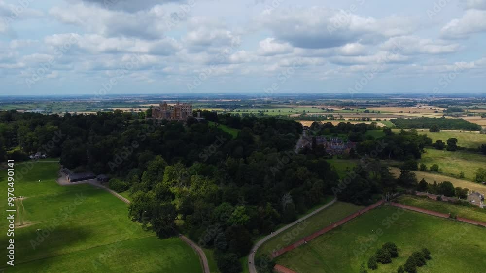 Aerial view of Leicestershire Belvoir Castle Grounds Aerial view of Leicestershire Belvoir Castle Grounds