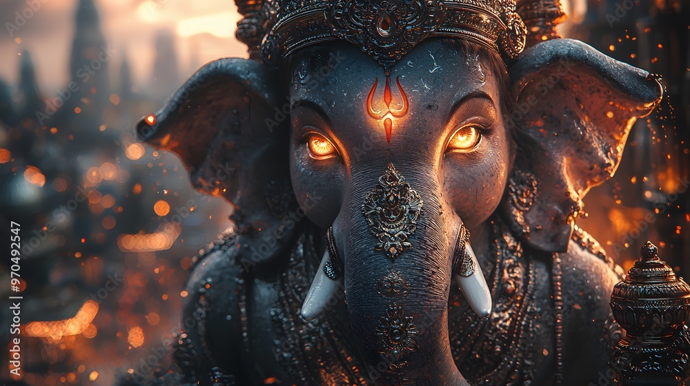 Ganesha, Hindu God of Beginnings, Wisdom, and Success. Ganesha, Hindu God of Beginnings, Wisdom, and Success.