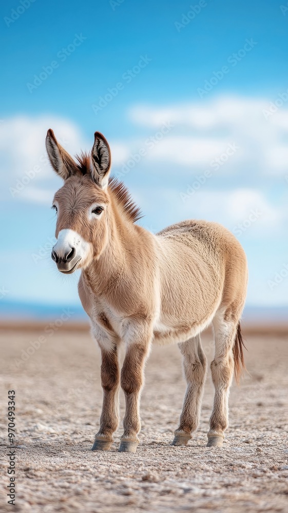 Donkey against an isolated background, showcasing its detailed features and sturdy build in a simple, uncluttered environment. Donkey against an isolated background, showcasing its detailed features and sturdy build in a simple, uncluttered environment.