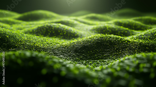 a green leafy plant with green moss