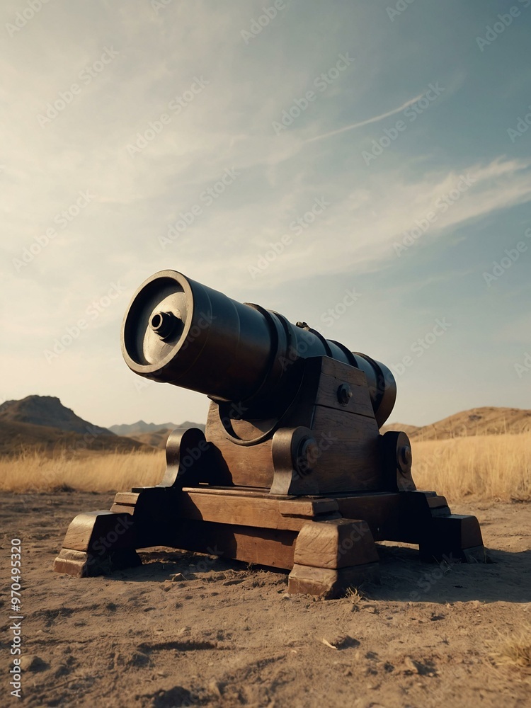 Simple cannon icon rendered in a minimalist style. Simple cannon icon rendered in a minimalist style.