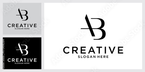 AB or BA initial letter logo design vector