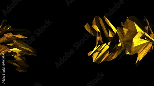 Abstract Polygon Shape Golden Geometric Shapes on Alpha Background v08 photo