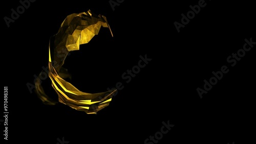 Abstract Polygon Shape Golden Geometric Shapes on Alpha Background v05 photo