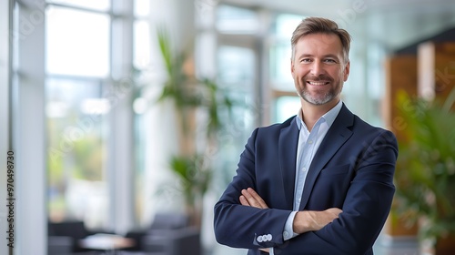 Executive Business Leadership, Business Theme, Portrait Shot, Plain Office Background, Leadership, Business