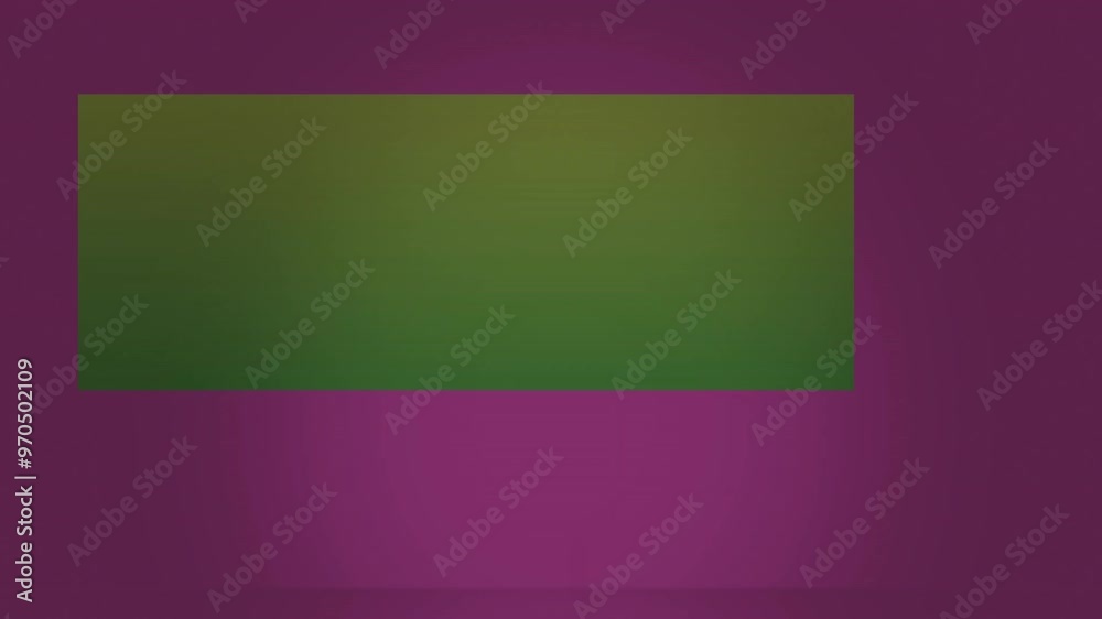 Animation of shapes and rectangles moving over purple background