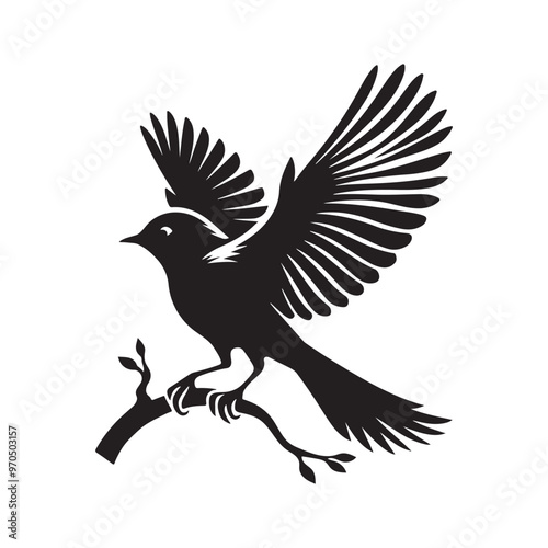 Black bird Flight in silhouette vector drawing logotype bird logo bird icon bird symble, symble icon clip art isolated on white background