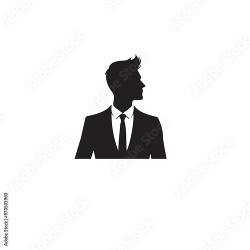 Businessman silhouette. Businessman logo, icon. Businessman vector design black and white.