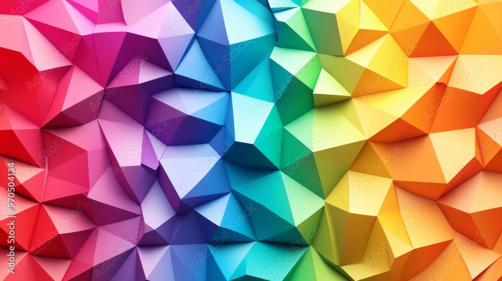 A colorful background made of triangles, like folded paper. This geometric design uses a rainbow of colors and is perfect for a business. A colorful background made of triangles, like folded paper. This geometric design uses a rainbow of colors and is perfect for a business.