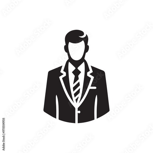 Businessman silhouette. Businessman logo, icon. Businessman vector design black and white.