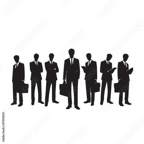 Businessman silhouette. Businessman logo, icon. Businessman vector design black and white.