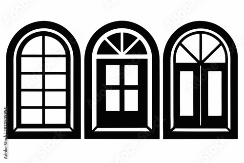 Windows silhouette, window frame icon, Vector symbol flat style isolated on white background.