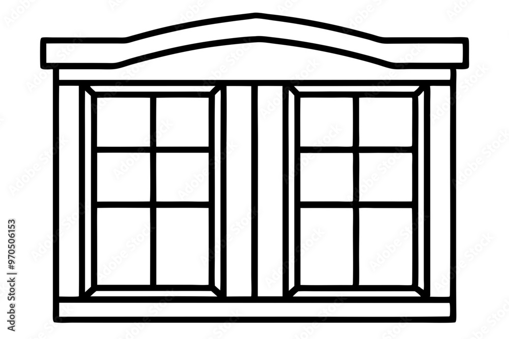 Window icon, window frame, vector symbol in outline isolated on white background.
Window icon, window frame, vector symbol in outline isolated on white background.