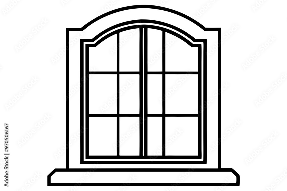 Window icon, window frame, vector symbol in outline isolated on white background.
Window icon, window frame, vector symbol in outline isolated on white background.