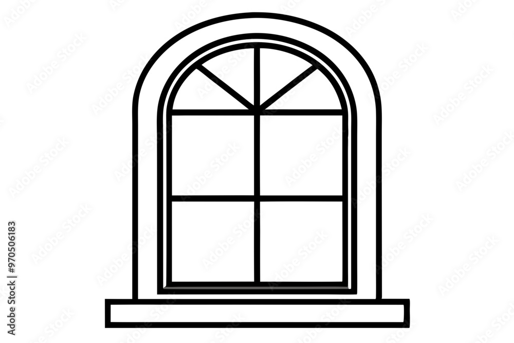 Window icon, window frame, vector symbol in outline isolated on white background.
Window icon, window frame, vector symbol in outline isolated on white background.