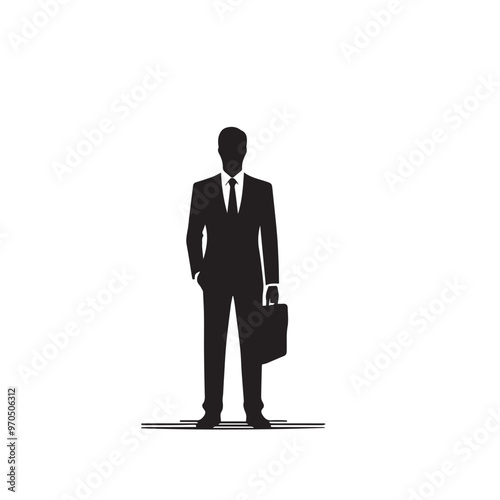 Businessman silhouette. Businessman vector illustration isolated on white backgorund.