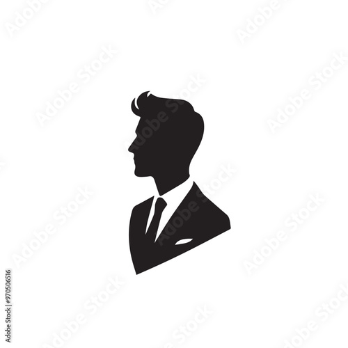 Businessman silhouette. Businessman vector illustration isolated on white backgorund.