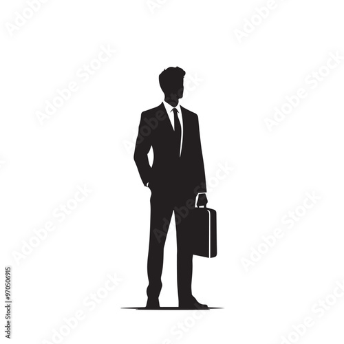 Businessman silhouette. Businessman vector illustration isolated on white backgorund.