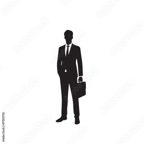 Businessman silhouette. Businessman vector illustration isolated on white backgorund.