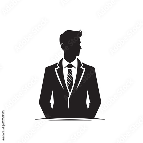 Businessman silhouette. Businessman vector illustration isolated on white backgorund.