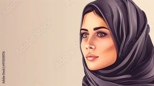 Emirates Womens Day Vector, Woman in Hijab Group Portrait Shot, Stock Photo Style, Hijab, Womens Day
