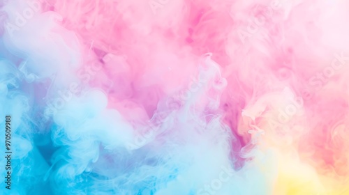 Fuzzy Pink, Blue, and Yellow Gradient Background, Plain Background, Copy Space, Gradient, Background