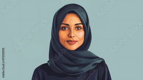 Emirates Womens Day Vector, Woman in Hijab Group Portrait Shot, Stock Photo Style, Hijab, Womens Day